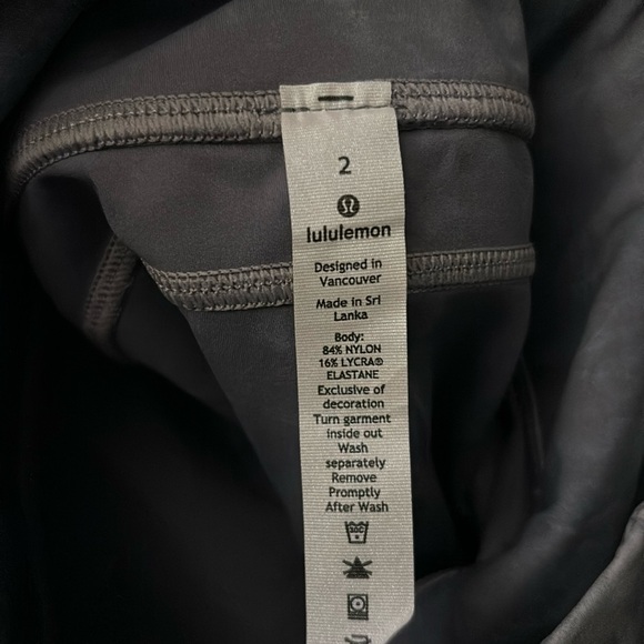 Lululemon Fast and Free High Rise Tight 25" Ice Dye Ice Wash Asphalt Grey size 2 - Picture 9 of 9